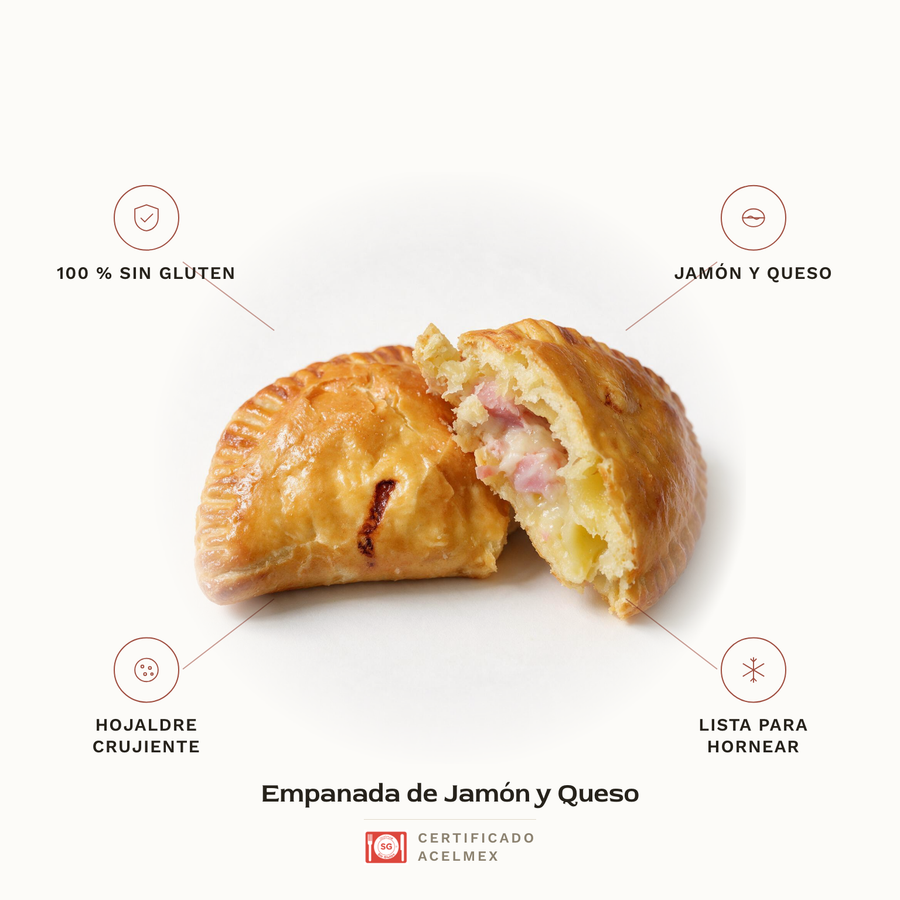 Empanada de Jamón y Queso sin gluten · Pan-Filio