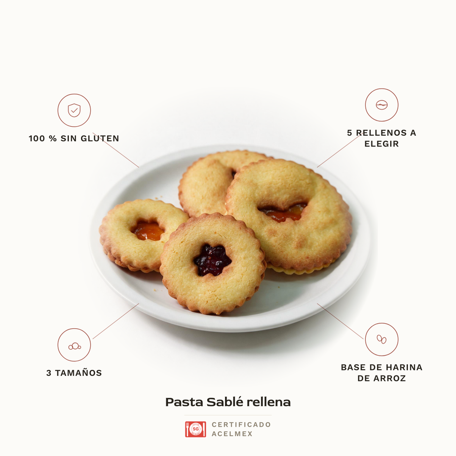 Galleta de Pasta Sablé Rellena · características