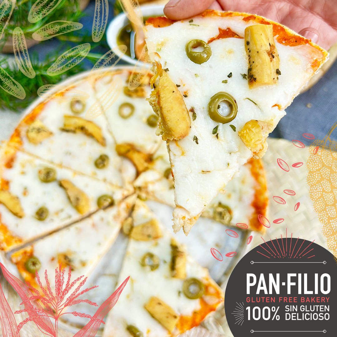 Pizza de pollo con aceitunas